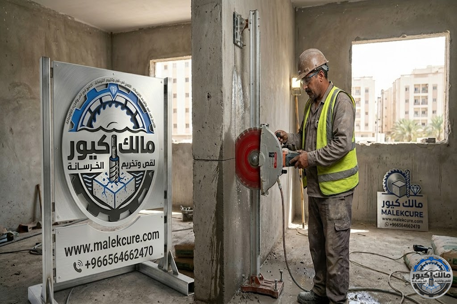 تخريم خرسانة حي النسيم مكة وفتح فتحات التكييف والسباكة والكهرباء بدقة عالية وبدون تكسير